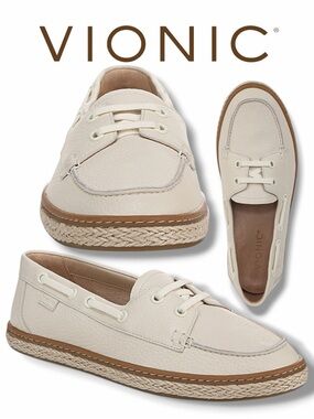 Vionic Women’s Bay Loafer Suede Boat Shoe  in the Size 9.5 in Sand Color